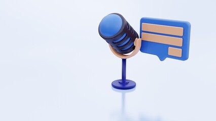 3d render illustration talking on the microphone