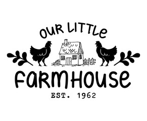 Beautiful, stylish farmhouse isolated illustration vector