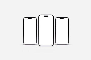 New realistic mobile phone smartphone mockup on white background