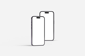 New realistic mobile phone smartphone mockup on white background