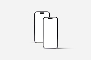 New realistic mobile phone smartphone mockup on white background