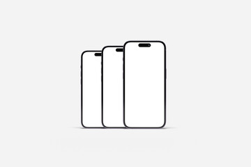 New realistic mobile phone smartphone mockup on white background