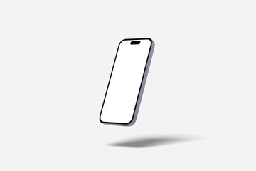 New realistic mobile phone smartphone mockup on white background - obrazy, fototapety, plakaty
