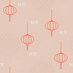 seamless pattern with asian culture attributes