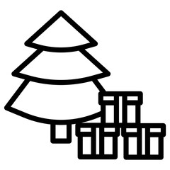 Christmas tree with icon