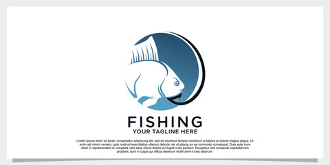 Fish logo design simple concept unique Premium Vector