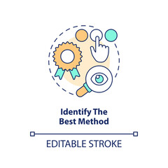 Identify best method concept icon. Most suitable usability testing type. Research abstract idea thin line illustration. Isolated outline drawing. Editable stroke. Arial, Myriad Pro-Bold fonts used