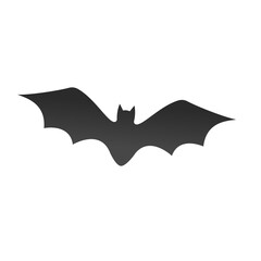Flying bat character silhouette isolated on transparent background.