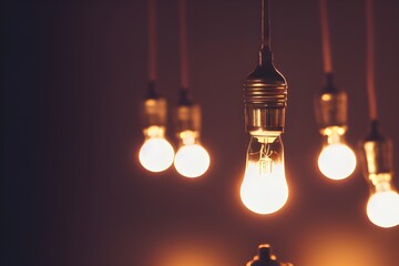 Beautiful closeups of warm, glowing light bulbs. 