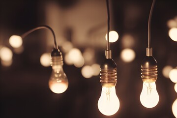 Beautiful closeups of warm, glowing light bulbs. 