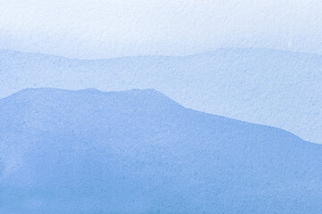 Abstract art background light blue colors. Watercolor painting on canvas with sky wavy gradient.