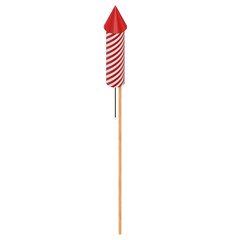 3d rendering illustration of a stylized firework rocket