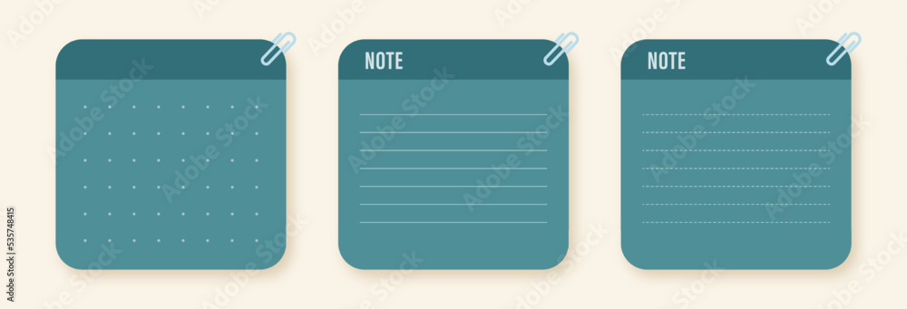 Poster note message sheet. square blank paper vector illustration.