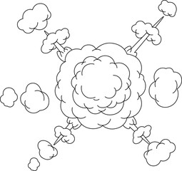 Cloud smoke bomb effect cartoon illustration