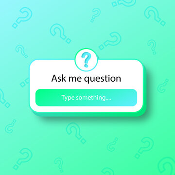Ask me a question 3d sticker design concept. Question mark background.