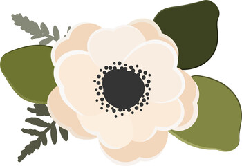 colorful anemone flower bouquet collection flat style