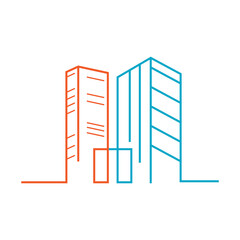 City skyline, city silhouette vector illustration in flat design