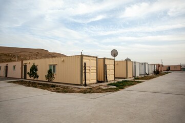 Accommodation containers for builders and staff