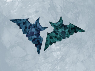 Paper origami bats art. Best for Halloween.