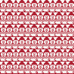 Christmas Snowman Fair Isle Seamless Pattern Design