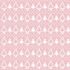 Christmas Tree Fair Isle Seamless Pattern Design