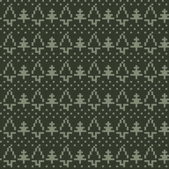 Christmas Tree Fair Isle Seamless Pattern Design