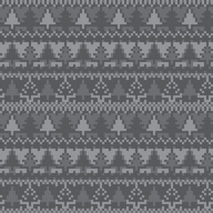 Christmas Tree Fair Isle Seamless Pattern Design