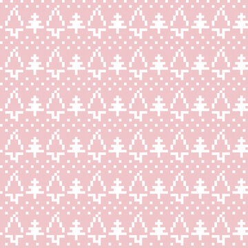 Christmas Tree Fair Isle Seamless Pattern Design