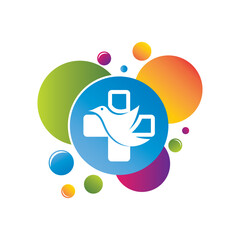 Medical and bird logo template vector icon