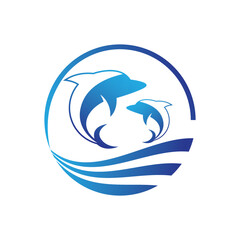 Obraz premium Dolphin logo template vector icon