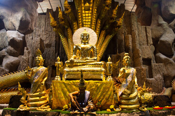 ฺีBuddha naga prok attitude statue with naka and hermit statue for thai people travelers travel...