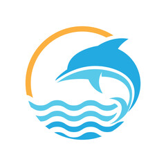 Naklejka premium Dolphin logo template vector icon