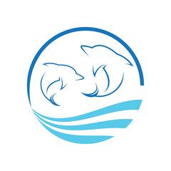 Dolphin logo template vector icon