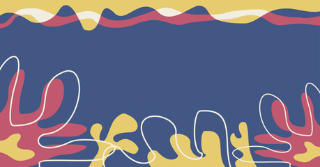 Obraz premium Trendy abstract doodle shape background. Contemporary hand drawn geometric elements, Vector illustration