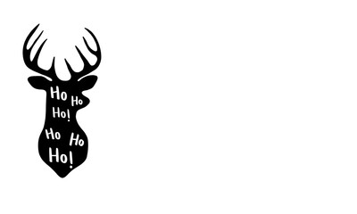 Reindeer christmas greeting background with hand lettering.