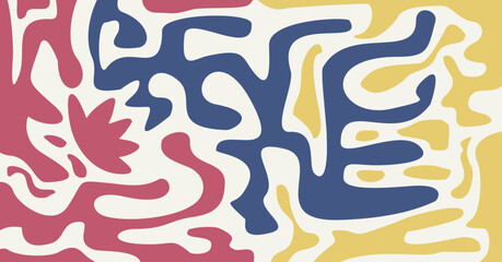 Trendy abstract doodle shape background. Contemporary hand drawn geometric elements, Vector illustration