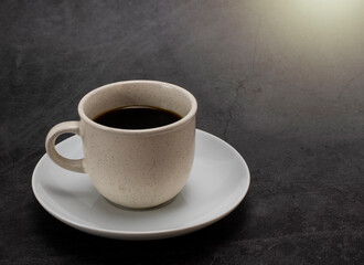 black coffee on a dark background