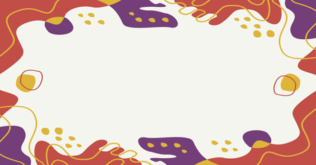 Trendy abstract doodle shape background. Contemporary hand drawn geometric elements, Vector illustration