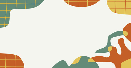 Trendy abstract doodle shape background. Contemporary hand drawn geometric elements, Vector illustration