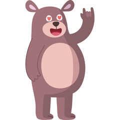 Love bear animal cartoon clipart