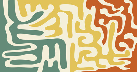 Trendy abstract doodle shape background. Contemporary hand drawn geometric elements, Vector illustration