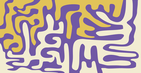 Trendy abstract doodle shape background. Contemporary hand drawn geometric elements, Vector illustration