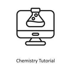 Chemistry Tutorial Outline Vector Icon Design illustration on White background. EPS 10 File