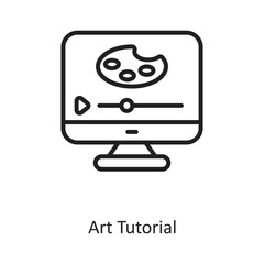 Art Tutorial Outline Vector Icon Design illustration on White background. EPS 10 File