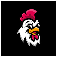chicken rooster head mascot sport esport logo template