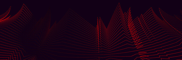 Naklejka premium Abstract black background with red lines