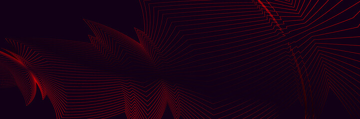Abstract black background with red lines