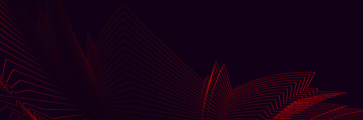 Naklejka premium Abstract black background with red lines