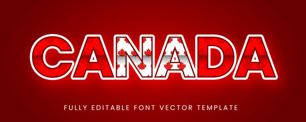 Canada patriotic vector text effect fully editable fonts template
