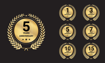 Naklejka premium Year Anniversary Celebration Logo. Year Anniversary Vector Art, Icons, and Graphics 